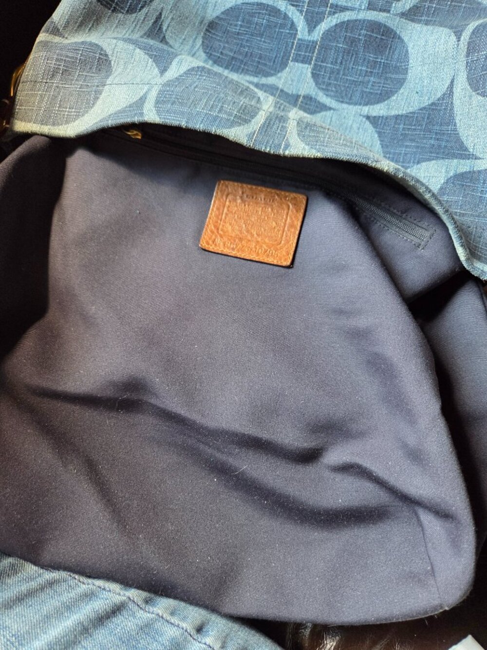 RARE Coach 10795 vintage y2k denim Carley Carly tonal blue hobo bag - Picture 6 of 15
